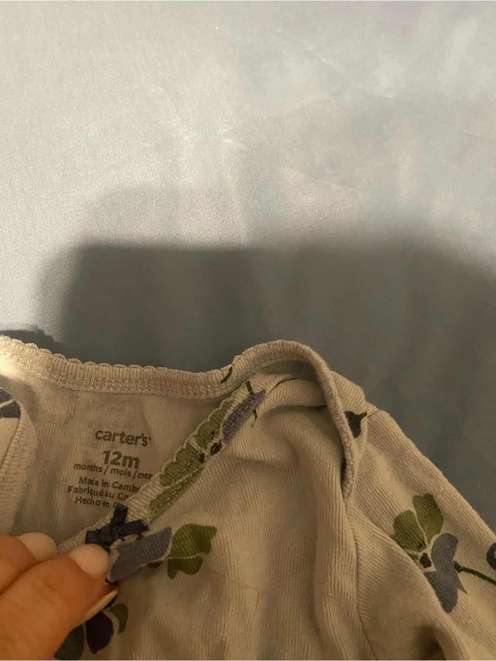 GAP Cream Floral Baby Bodysuit Set with Pink Trim-3 onesies